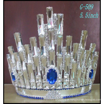 Moda coroa de cristal grande coroas de representação, coroas personalizadas grande strass